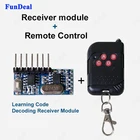 Приемник радиочастотный 433 МГц, модуль декодера кода, беспроводной 4-канальный выход канала с кнопкой обучения и комплектом пульта дистанционного управления 433 МГц