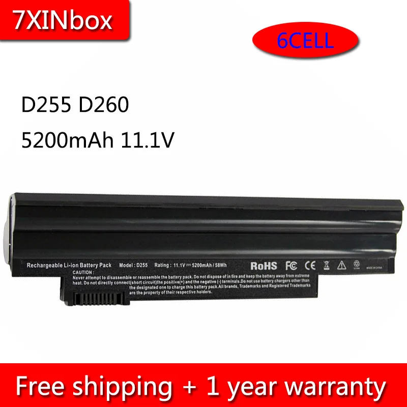 7XINbox 6cell 5200 мАч AL10B31 AL10A31 AL10G31 Аккумулятор для ноутбука Acer Aspire One AOD255 AOD260 D255 D255E D260 D257