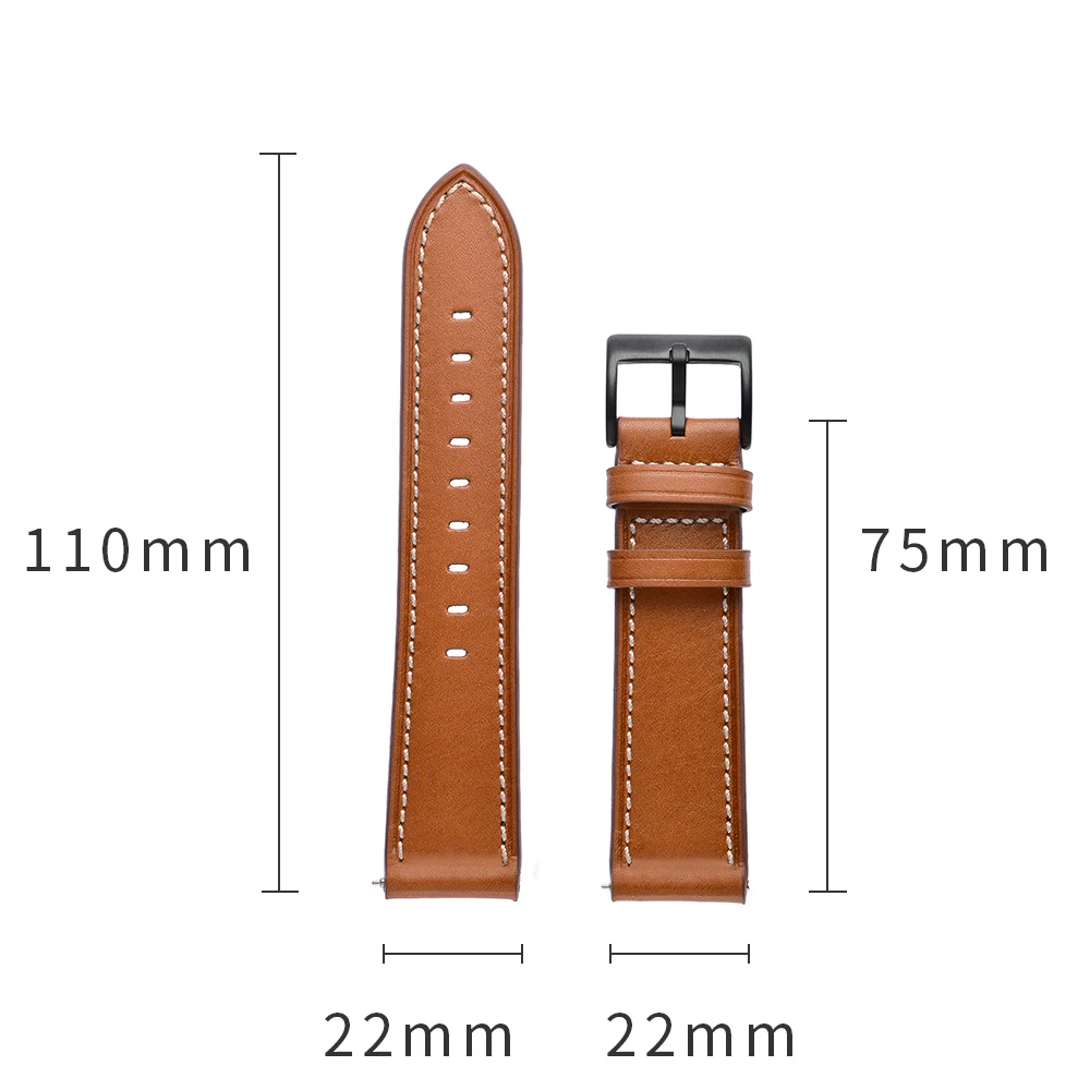20 мм ремешок из натуральной кожи для Samsung Gear Sport S4 S2 Classic R732 Amazfit Youth Quick Release браслет