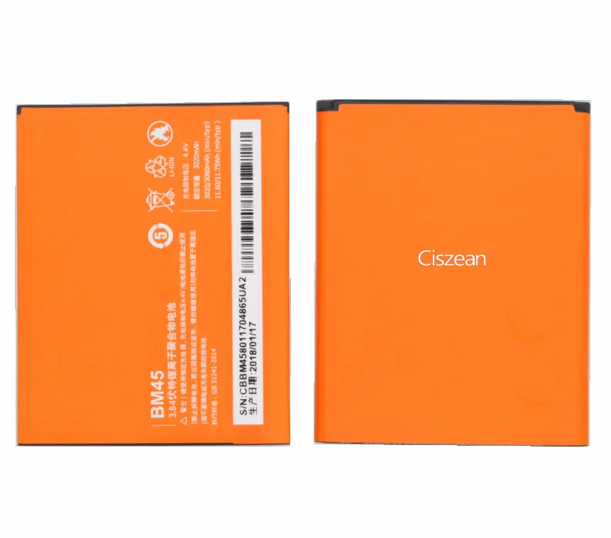 Ciszean Новый BM45 BM 45 3020 мАч Сменный аккумулятор для телефона смартфона Xiaomi Redmi Note 2 Hongmi