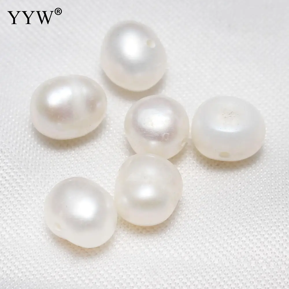 

YYW 10PCS 7-8mm Cultured Potato Freshwater Pearl Beads natural White Color Loose Beads for Wedding Jewelry Gift