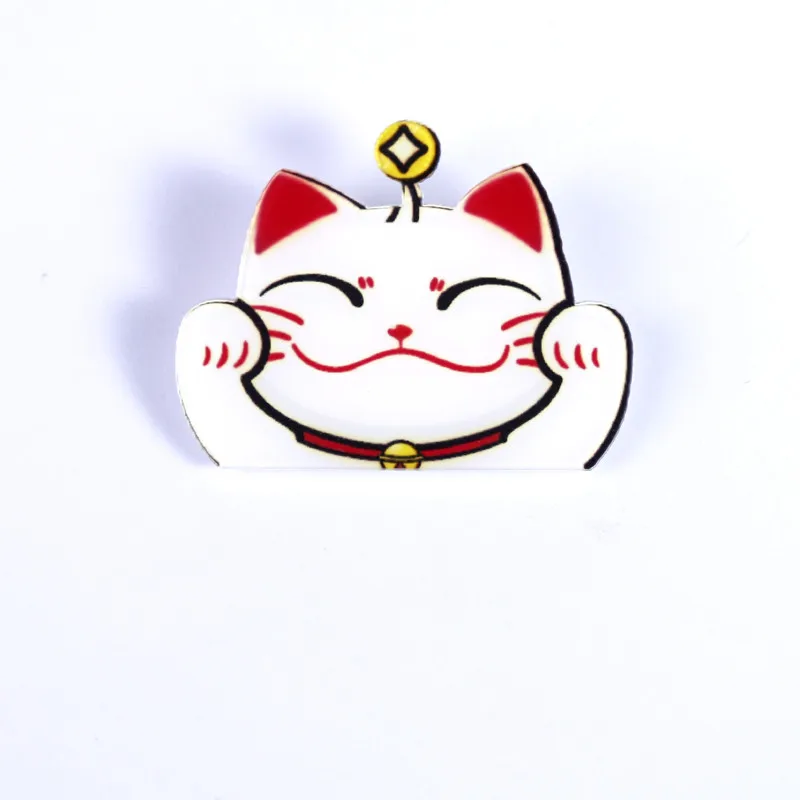 Y84 lucky cat значки на рюкзак новогодние значки Симпатичные значки мультяшная булавка для украшения одежды детский подарок Акриловые броши