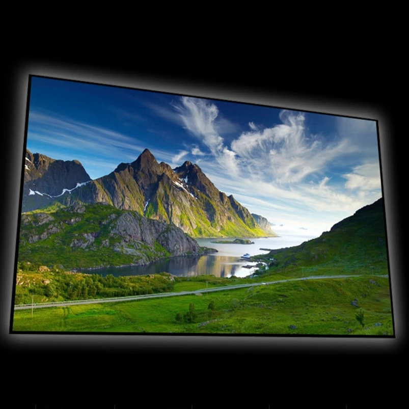 F2WWAW 16:10Widescreen Format Home theater Thin Bezel Fixed Frame Projection Screen with 4K Woven Acoustic Transparent White | Электроника