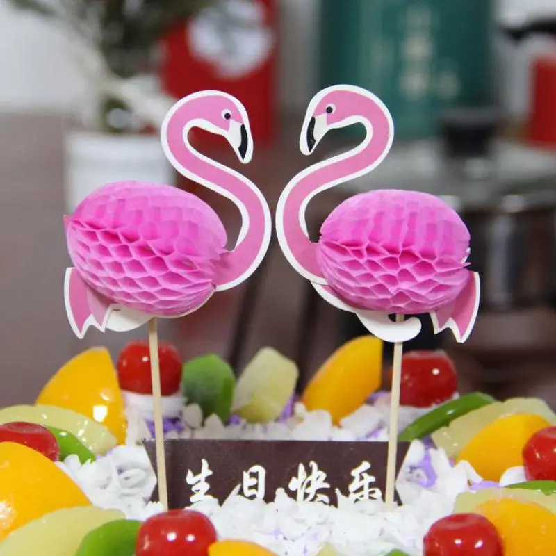 

30sets Flamingo Decoration Cake Toppers Dessert Table Cakes Insert Flag Happy Birthday Wedding Party Stuff Cupcake Flags Nascita