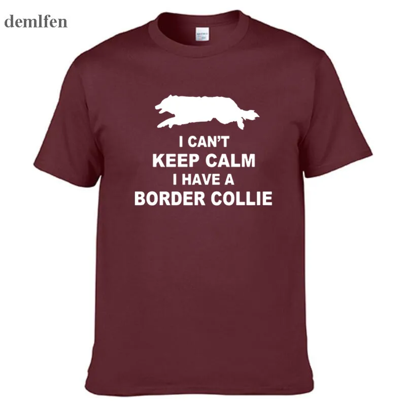 Забавные я не могу Keep Calm I границу Футболка с колли топы футболки летние шорты