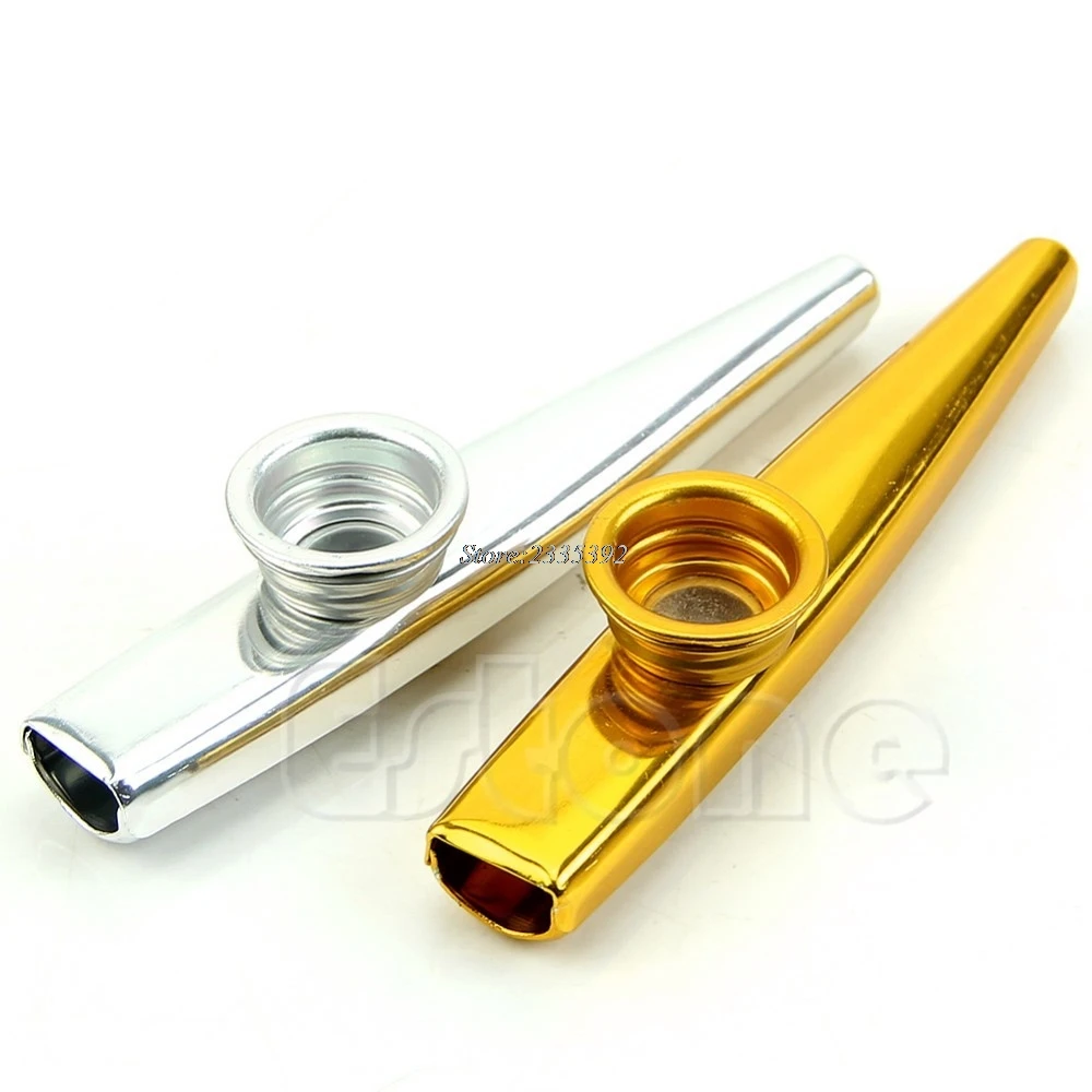 Металлический Золотой kazoo губная гармоника флейта детский подарок для вечеринки детский музыкальный инструмент