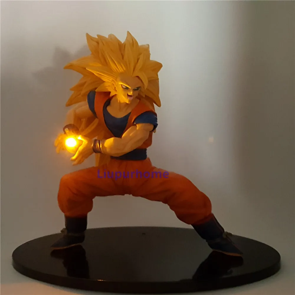 Dragon Ball Z фигурка Сон Гоку Супер Саян 3 светодиодный светильник DBZ Dragon Ball и Super Goku ночник для детей подарок игрушки MY1 - Испускаемый цвет: Зеленый