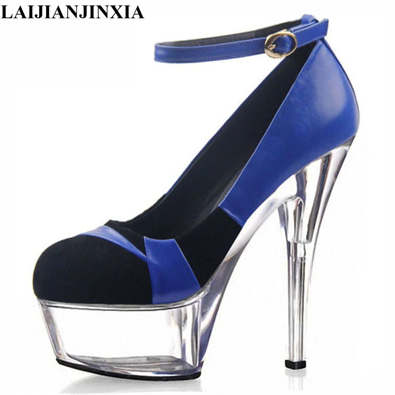 New Sexy Straps Women 15cm High Heels Pole Dancing Pumps Platform Shoes Night Club Wedding Party Dress Dance Shoes