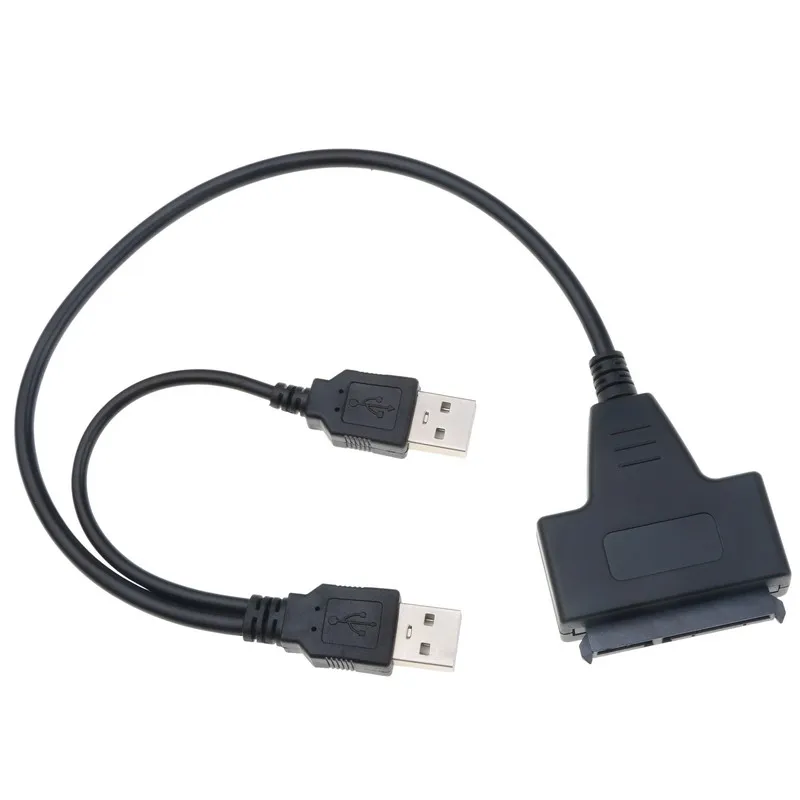 Кабель адаптер Kebidu с двумя USB 2 0 на SATA 22Pin для 5 дюймового жесткого диска внешним