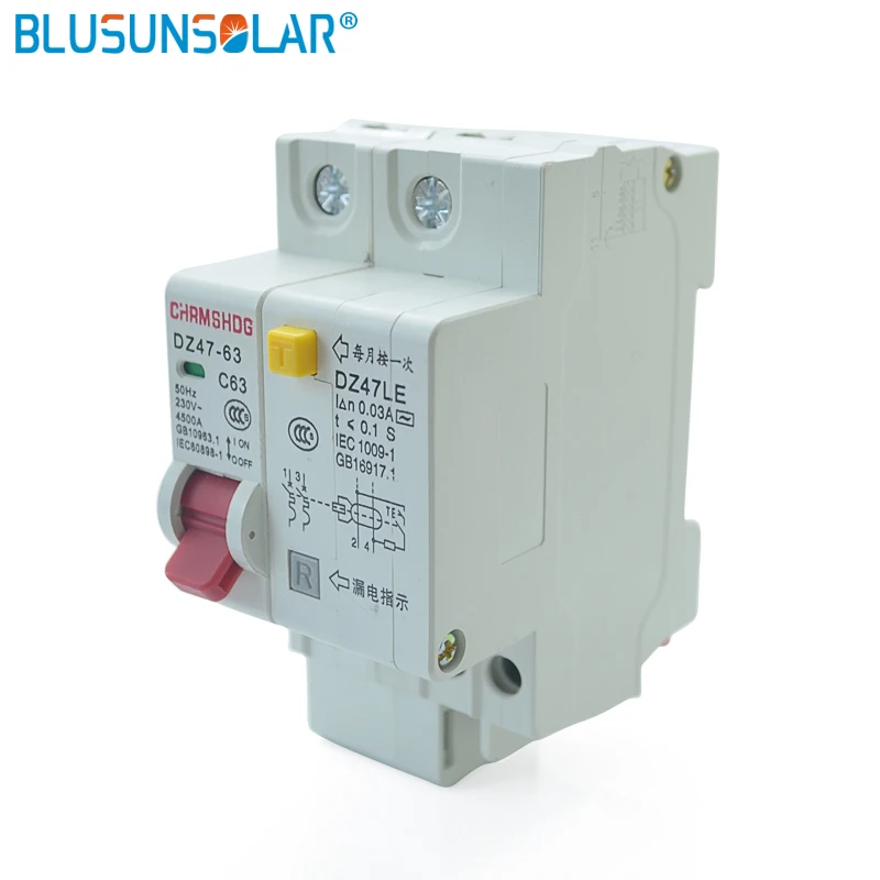 Выключатель защиты от утечки 30mA RCBO MCB 230V 1P + N автоматический выключатель