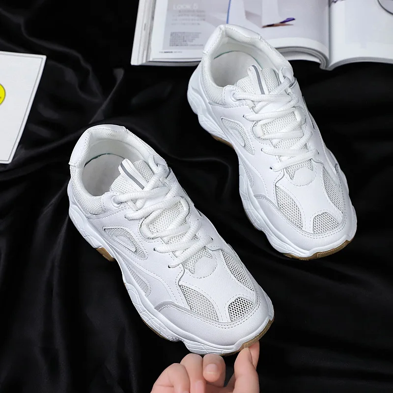 Women Chunky Sneakers 2019 Summer Fashion Platform Mesh Shoes Lace Up Vulcanize Womens Female Trainers Casual | Обувь