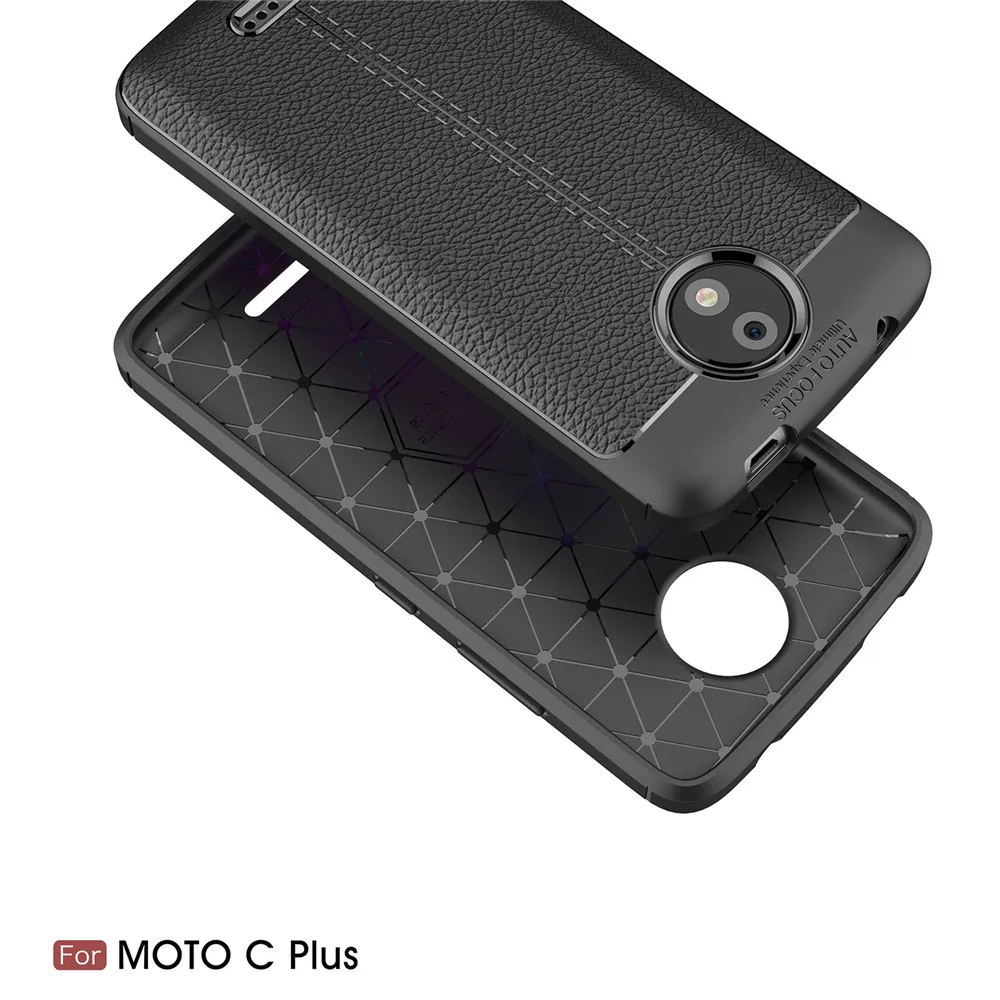 Мягкий матовый чехол с текстурой личи для Motorola Moto C противоударный деловой Plus Fundas