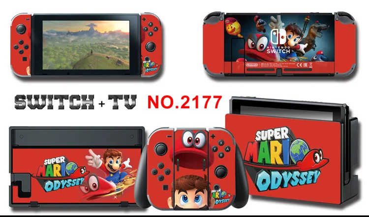 Для nintendo Switch Pain sticker консоль Dock Joy Con полное покрытие цветной бумажной кожи Закаленное стекло протектор экрана от 2000-2305