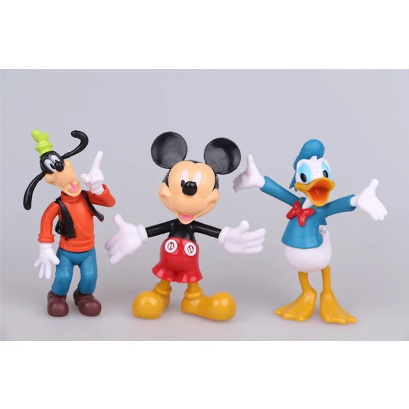 Disney игрушки 6 шт./компл. 10 см Микки и Минни Маус Мышь Дональд Дак Плутон Гуфи из ПВХ