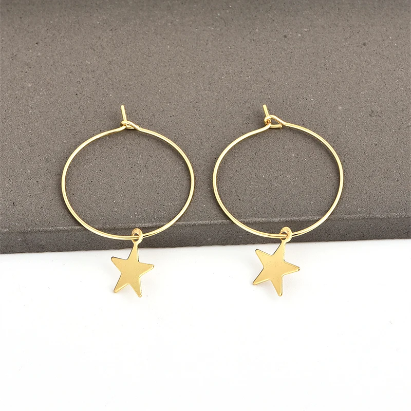 2 шт./компл. женские звезды круглый геометрический кулон изысканный из цветного