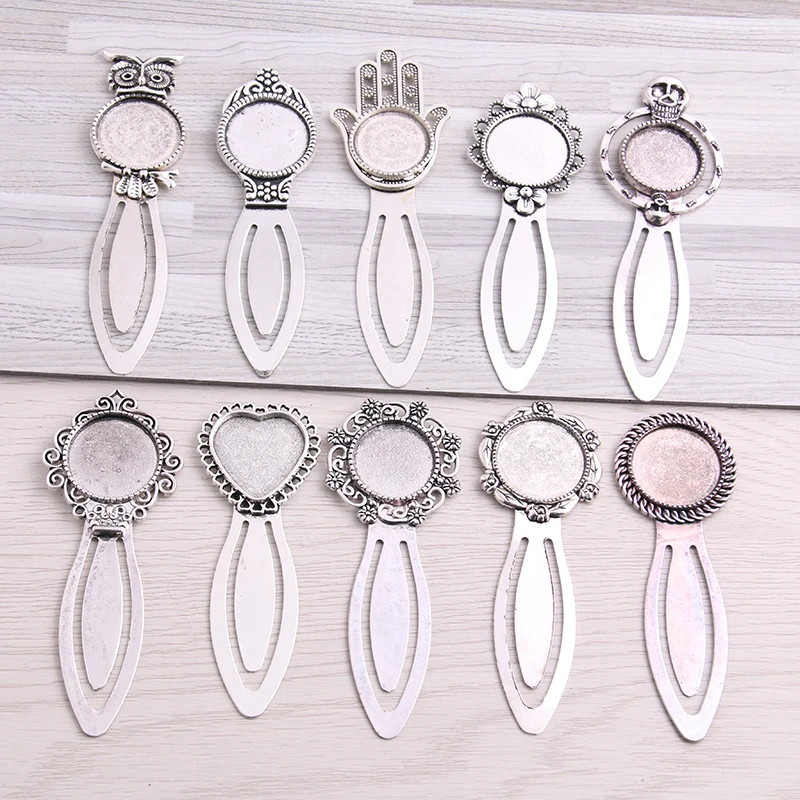 

SWEET BELL 5pcs Antique Vintage Style Handmade Bookmark Cabochon Base Cameo Setting
