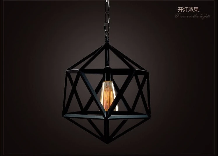 Винтажный подвесной светильник в скандинавском стиле железная ретро лампа