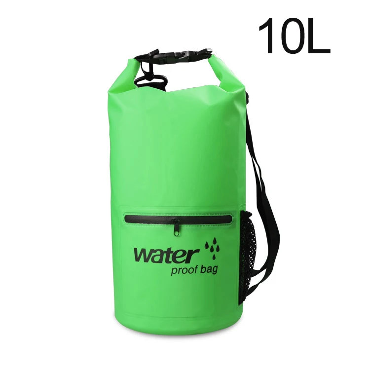 Green 10L ПВХ 5L 10L 20L Открытый водонепроницаемый мешок сухой мешок плавательный мешок хранения для путешествий рафтинг гребли Каякинг Каноэ - Цвет: Green 10L