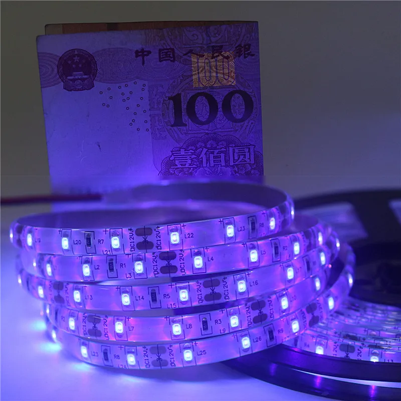 Ультрафиолетовая Светодиодная лента 2835 SMD DC 12 В 60 светодиодов/м|Светодиодные