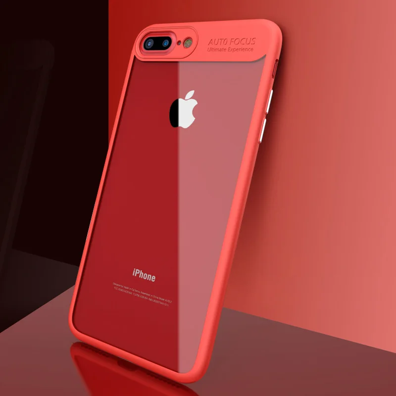 red Чехол 8 plus для iPhone 8, чехол, прозрачный силиконовый чехол, Новые Чехлы, для iPhone 8 plus, чехол для iPhone8, чехол - Цвет: red