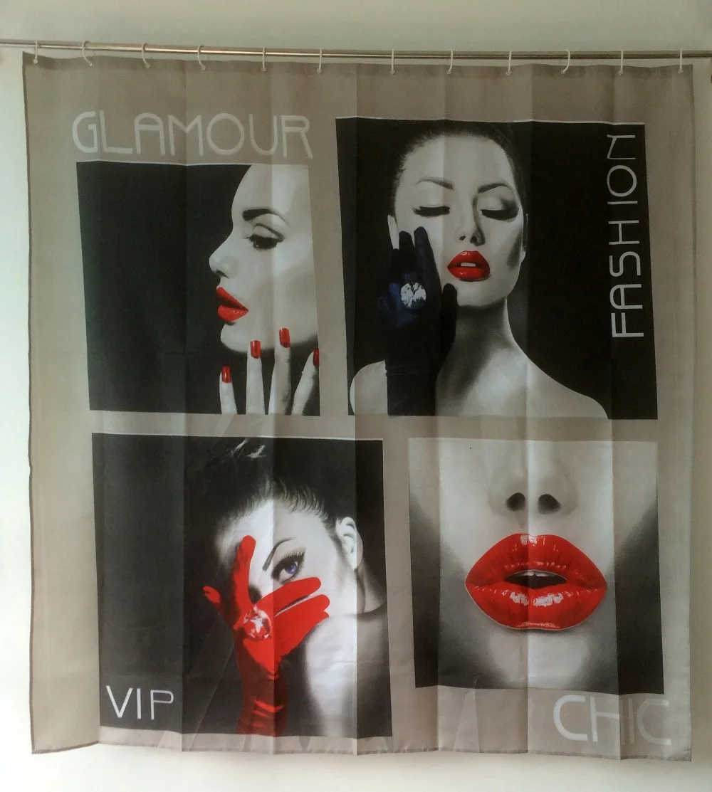 

Занавески для душа, современные дамские красные губы, Дешевые Товары для ванной, Косметика для макияжа для женщин 72*72 дюйма, бесплатная дост...