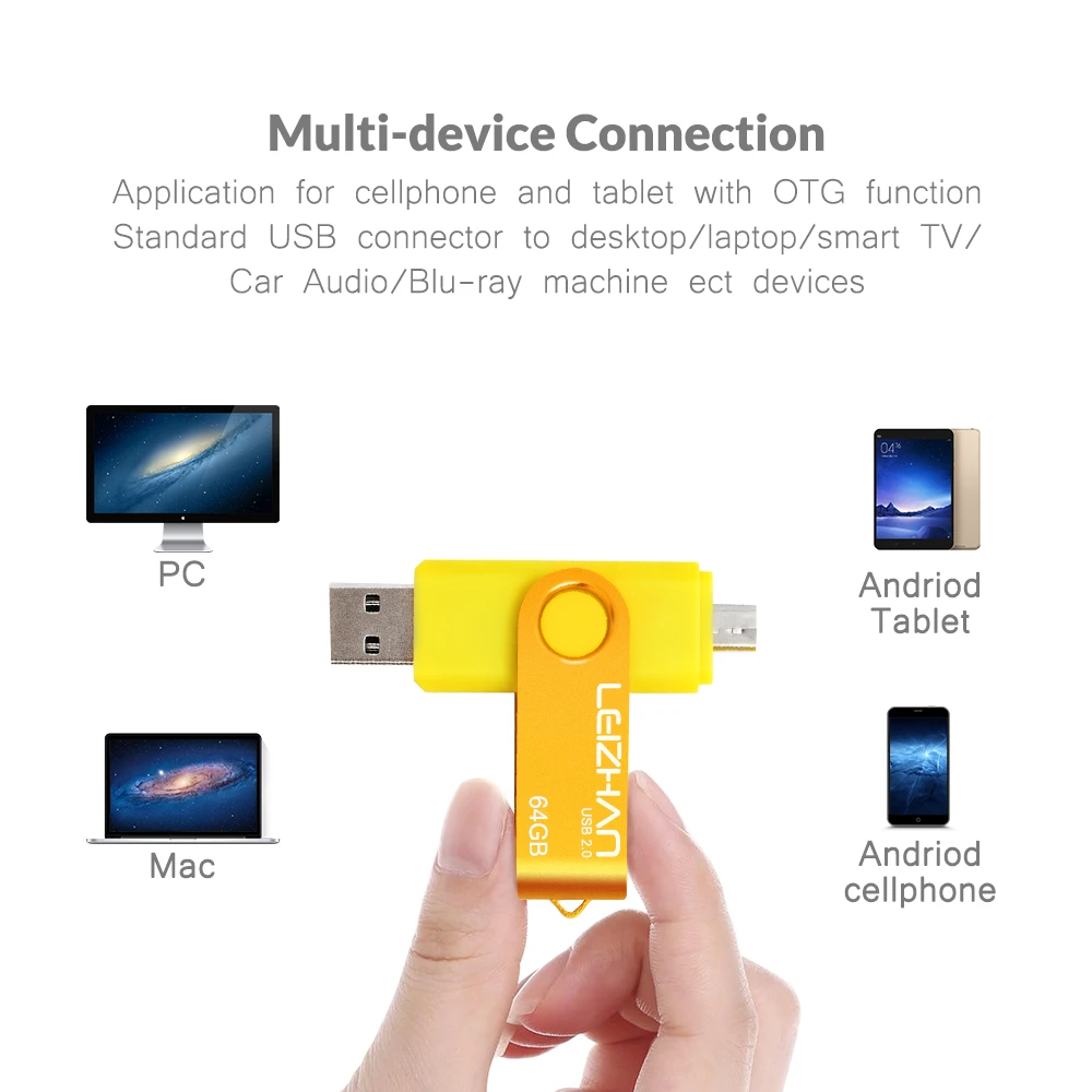 LEIZHAN USB флэш-накопитель Двойной Флеш накопитель 4 ГБ 8 оперативной памяти 16 Гб