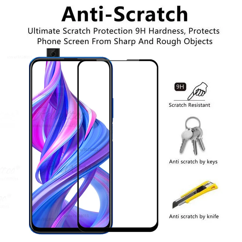 Полное покрытие из закаленного стекла для huawei honor 9x 8x 7x Защитное стекло для экрана для honor 9 8 7 x x8 honor 8x защитная пленка Glas 9H