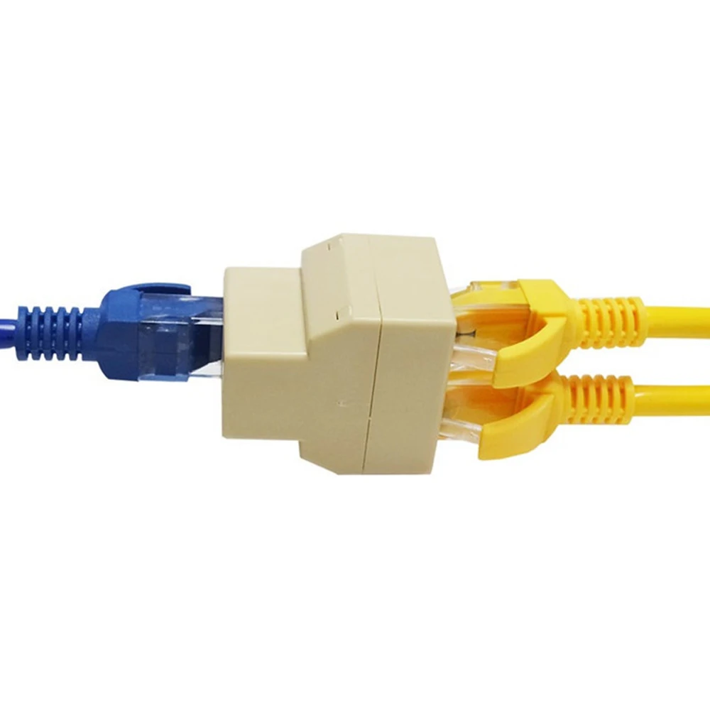 2PCS 1 Set To 2 Ways Rj45 Splitter Cat6 LAN Ethernet Cord Network Cable RJ45 Female Connector Adapter |