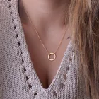 Новое простое модное ожерелье с круглым дизайном для женщин золотистого и серебристого цвета, ювелирные изделия для шеи, оптовая продажа и Прямая поставка