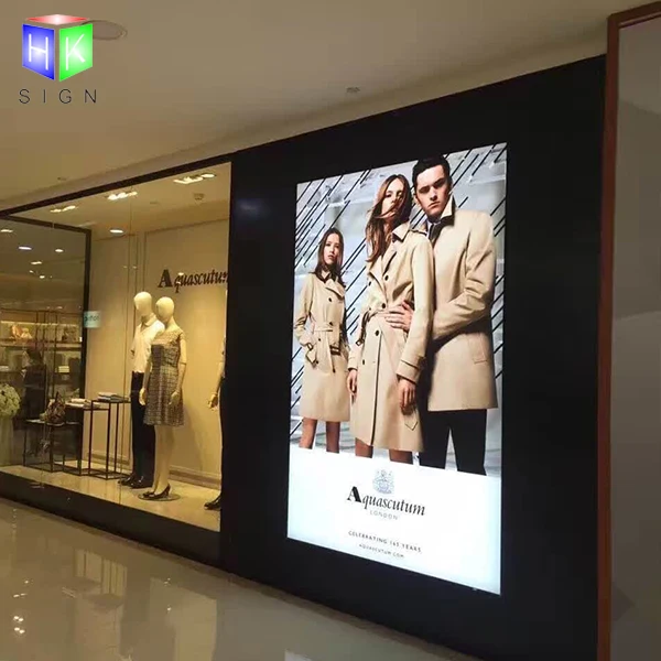 Настенный тонкий светодиодный световой короб с рамкой для показа рекламы|advertising