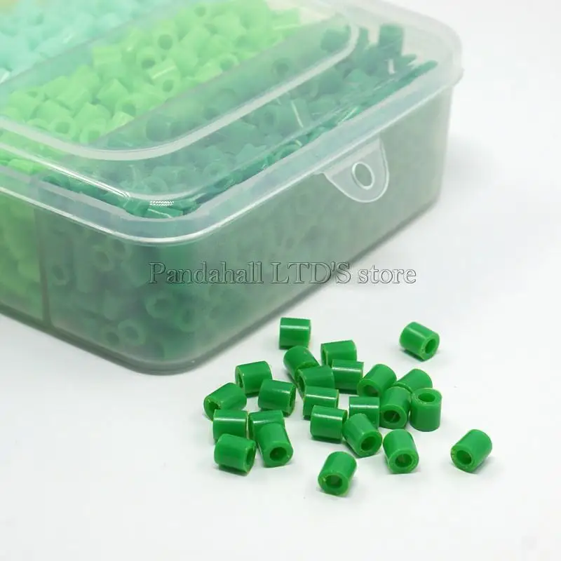 5 мм плавкие бусины PE DIY для детей трубка градиентный зеленый цвет 5x5 отверстие: 3