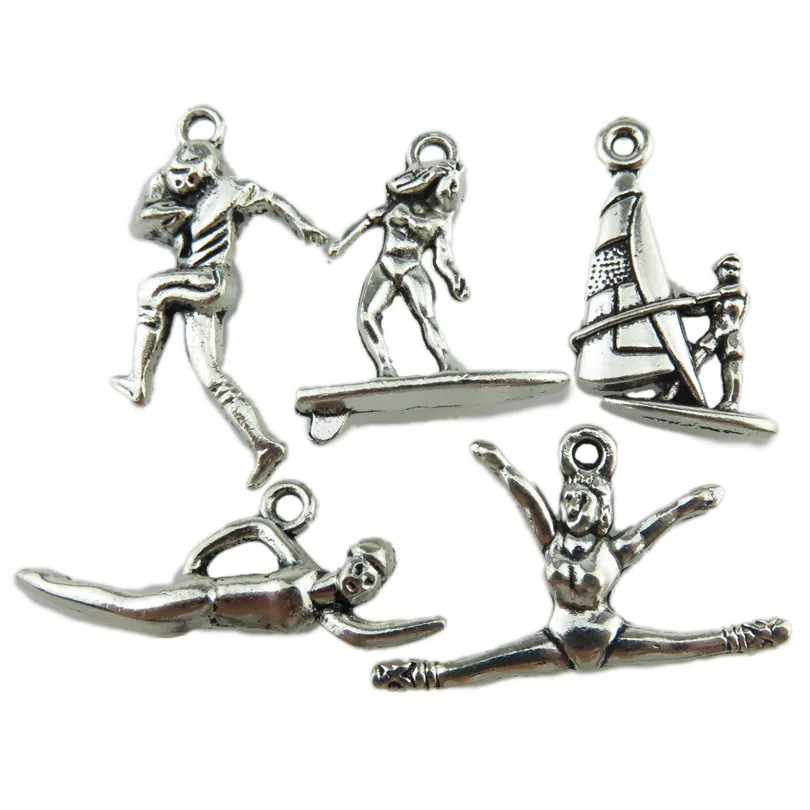 Смешанные 10 шт./компл. сплав регби Бейсбол Серфинг Плавание гимнастика