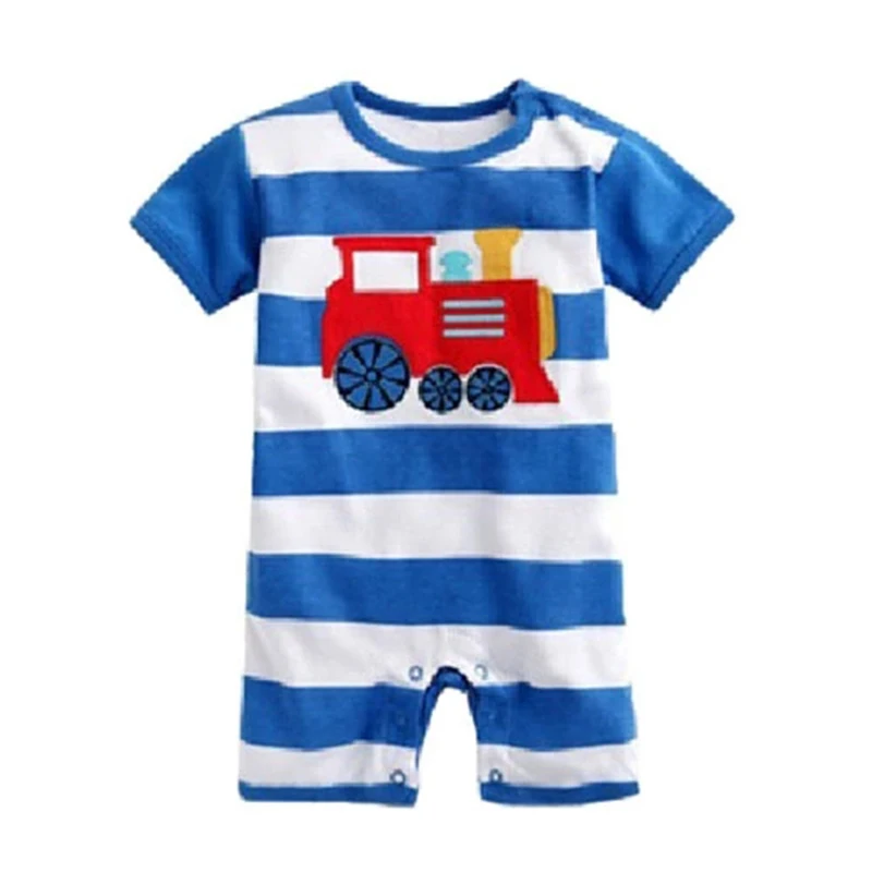 Летний детский комбинезон Одежда для новорожденных одежда в мультяшную полоску
