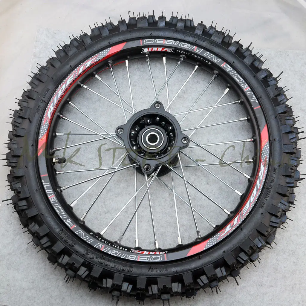 Передние 1" колеса для велосипеда ямы GuangLi 60/100-14 шины и 32 отверстия спицы для KTM CRF PRO KLX YZF 110cc