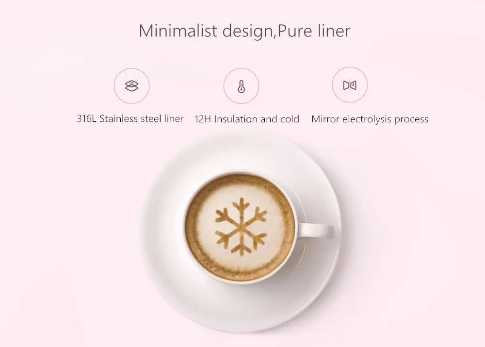 Термокружка Xiaomi Mijia, 500 мл, Термокружка, термос с изоляцией, нержавеющая сталь 316L, 12 часов, сохраняющая тепло/холода
