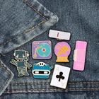 Эмалированные булавки, броши в виде робота-рекордера, покера, батареи 1%, коллекция курток, булавка для лацкана, брошь, значок для женщин и детей, Ювелирное Украшение, любимая Подарочная брошь