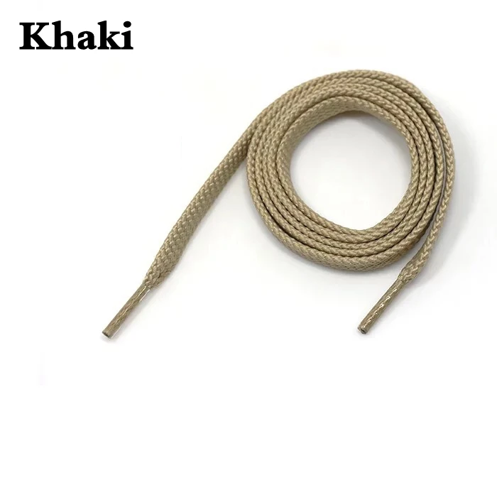 Khaki 1 пара классических двойных плоских шнурков сплошной цвет полые плетеные кроссовки шнурки для мужчин и женщин шнурки 26 цветов SB1 - Цвет: Khaki