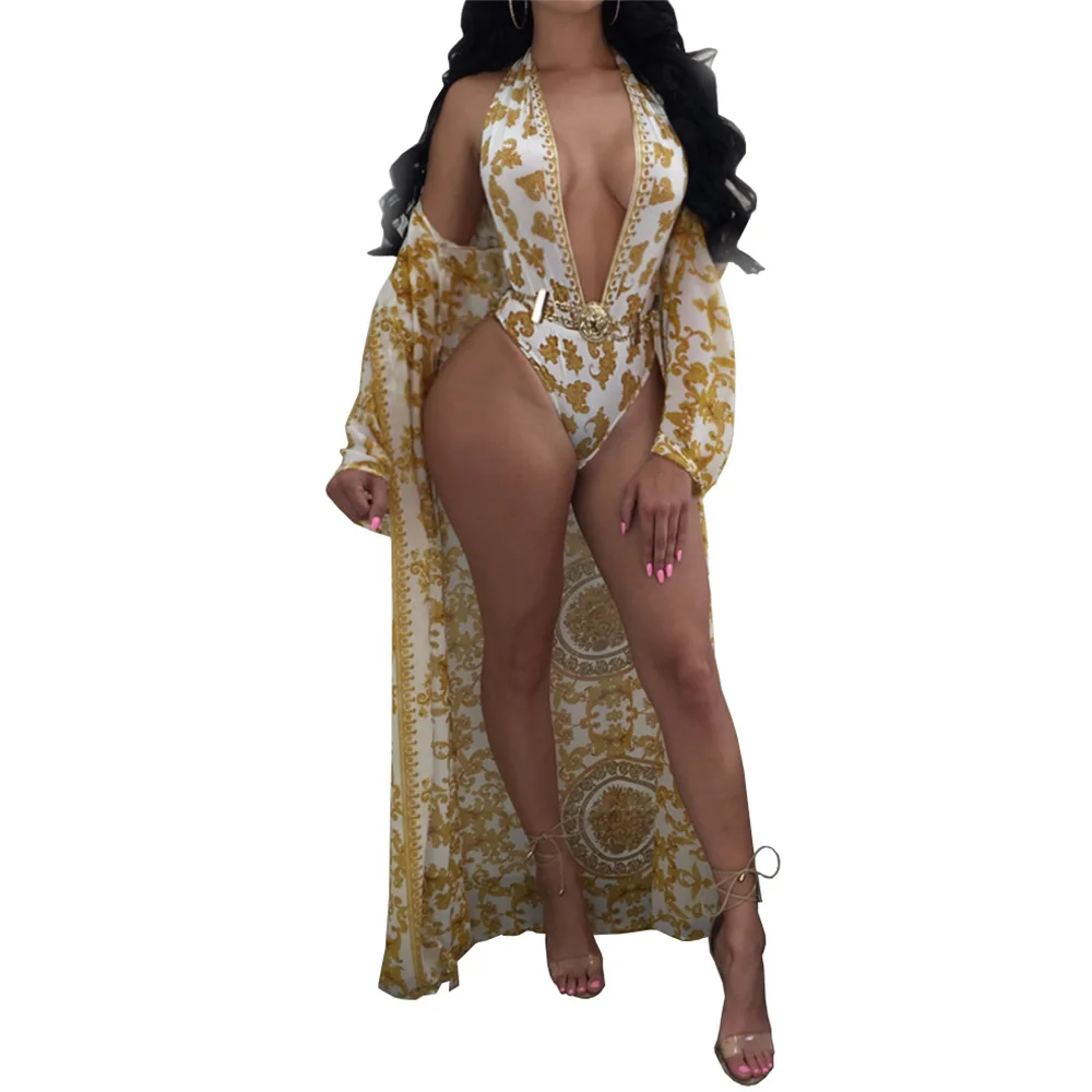 Женский сексуальный комплект из двух предметов накидка с длинным рукавом +