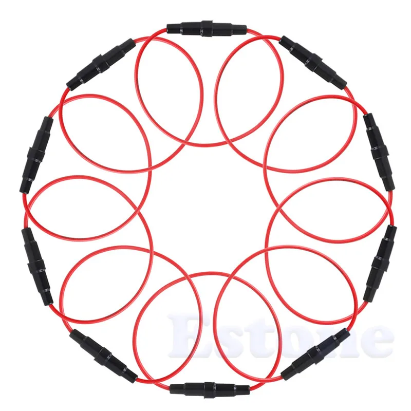 10 шт. АРУ Держатель предохранителя чехол в он-лайн Пластик винт Тип с проводом 5x20mm