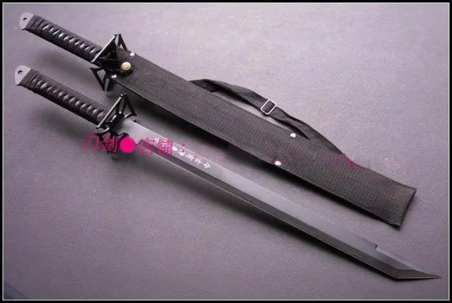 S0283 аниме ниндзя GAIDEN Нож Меч черное лезвие с нейлоновой оболочкой 27,7"