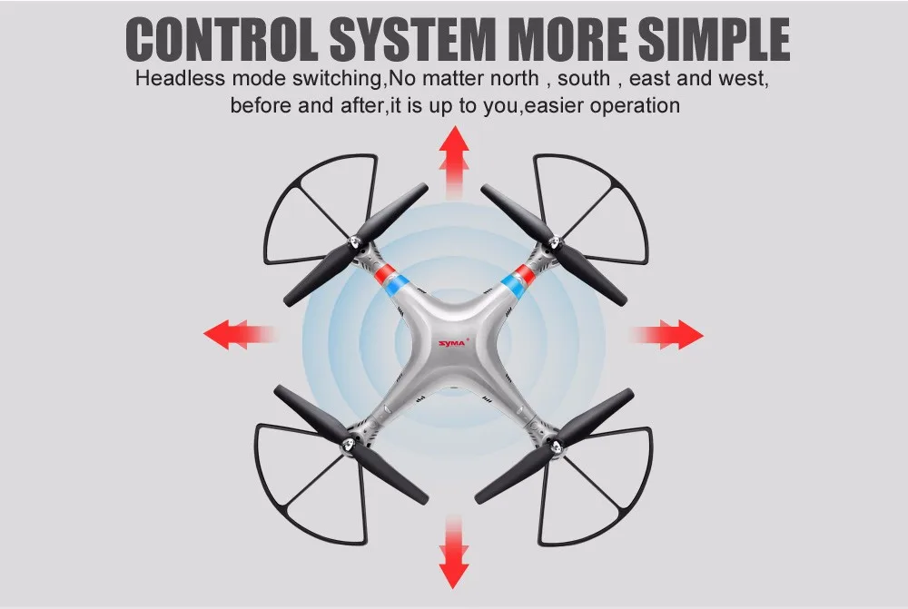 SYMA официальный X8G Дрон с камерой HD широкоугольный 2,4G 4CH 6 Axis с 8MP вращающийся на 360 градусов RC Дрон RC подарок Квадрокоптер