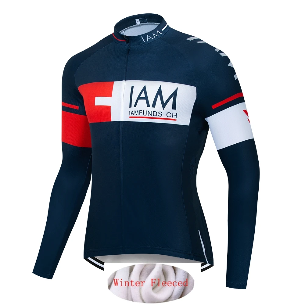 2 IAM Pro Team Зимняя Теплая Флисовая велосипедная одежда для мужчин с длинным рукавом Джерси костюм для прогулок верховой езды на велосипеде MTB Одежда комбинезон комплект - Цвет: 2