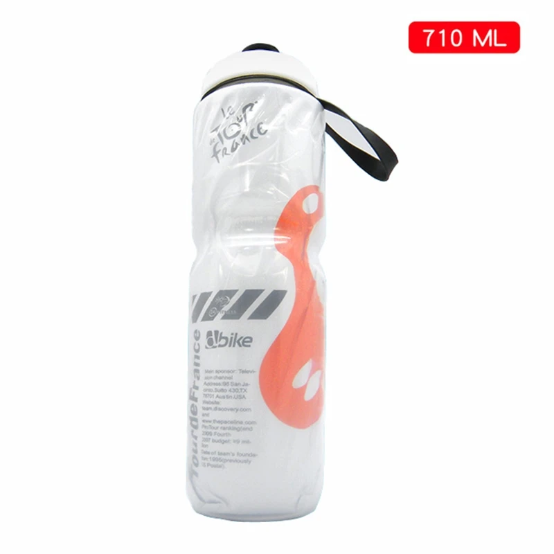 orange 710ml Новинка 590 мл велосипедная бутылка для воды, 710 мл чайник с двойной изоляцией для спорта на открытом воздухе, в помещении, на велосипеде, кемпинга, альпинизма - Цвет: orange 710ml