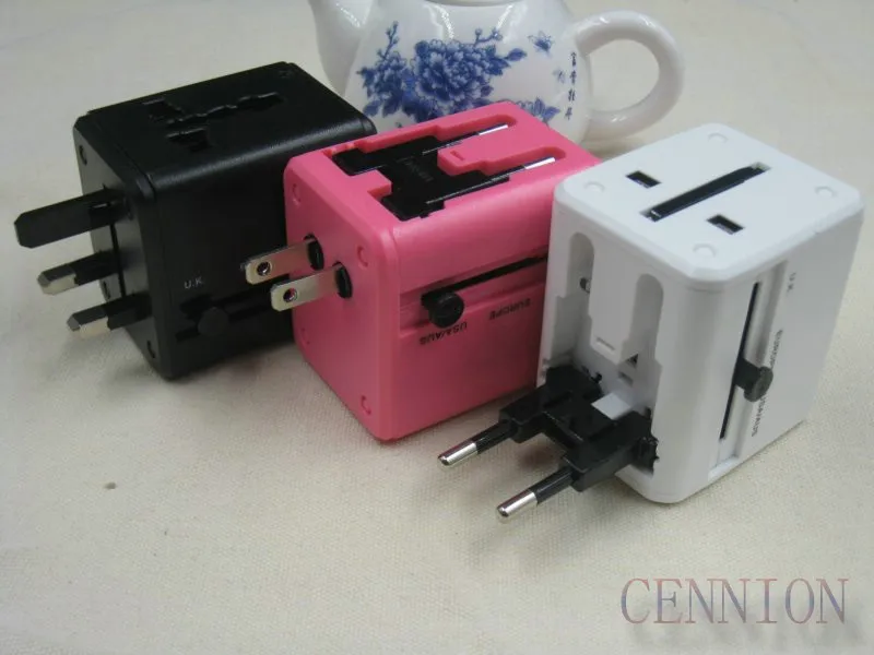 2017 A Универсальное красочное зарядное устройство с адаптером для путешествий EU US