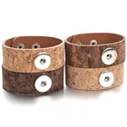 Горячая продажа 4 вида цветов Ретро Кожаный браслет с защелкой винтажный металлический Кожаный браслет подходит для 18 мм защелкивающийся браслет для мужчин ювелирные изделия