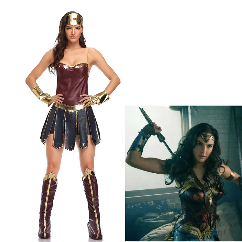 Женский костюм для Хэллоуина Delxe косплея Wonder women супергероев Лиги справедливости