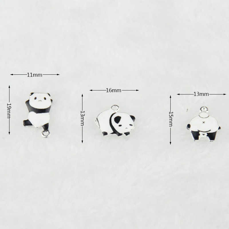 10 шт./лот эмалевые Мультяшные Подвески в виде милой панды животных модные
