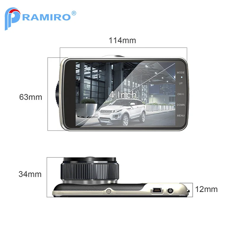 Pramiro оригинальный FHD 1080 P регистраторы двойной объектив камеры novatek96658 автомобиль