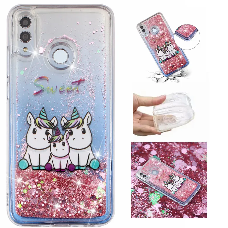 Для Huawei P Smart 2019 динамический жидкий зыбучий песок чехол для Honor10 Lite Фламинго