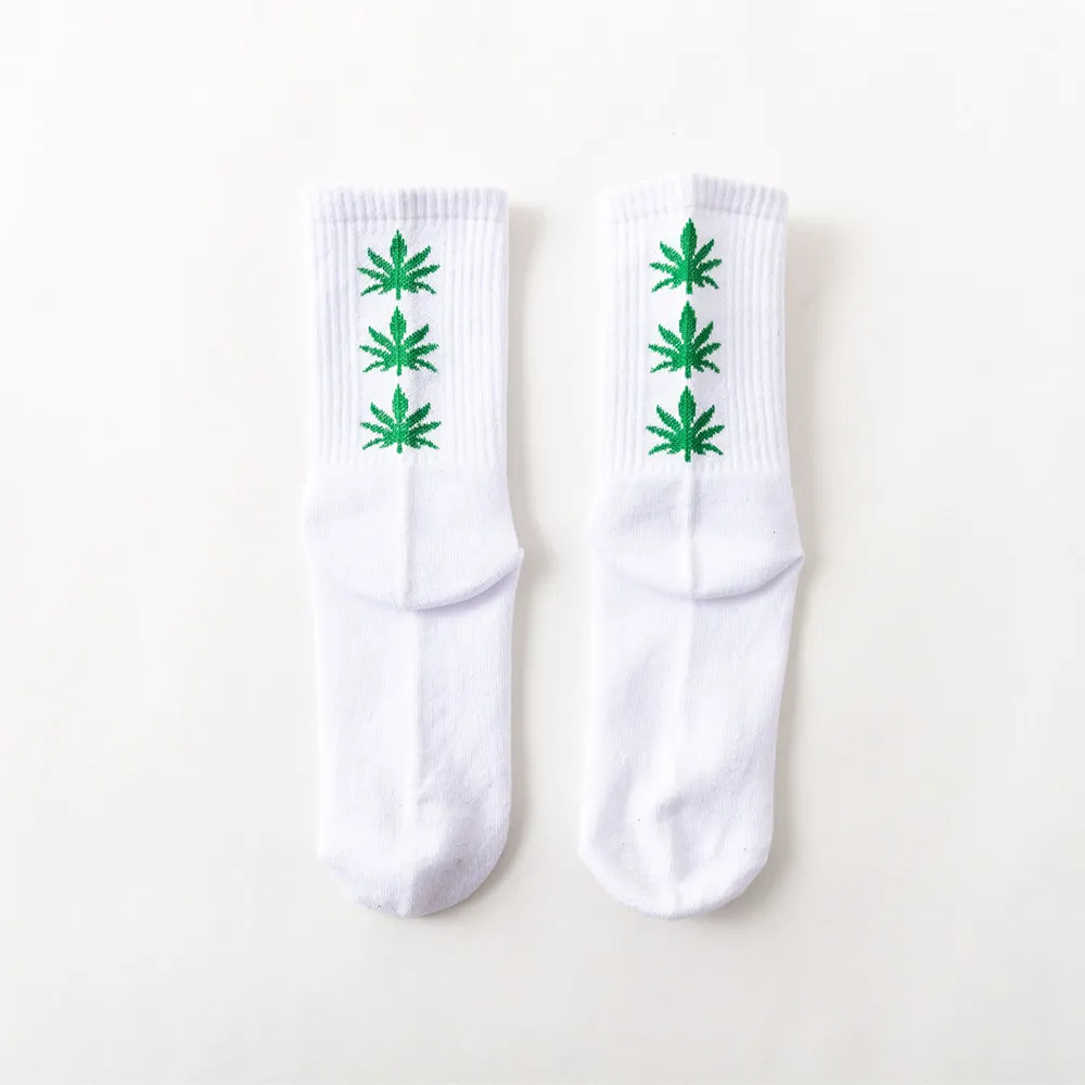 Женские Мужские забавные носки до лодыжки конопляные Meias длинные Happy Maple Leaf Sokken хлопок трава травы calcetines skarpetki meias WZXW005